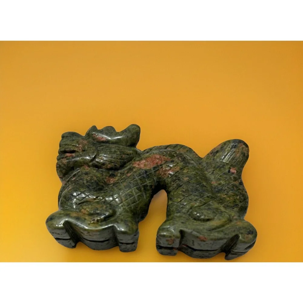 Unakite Feng Shui Stone Carved Animal Natural Rock Mineral Carving Green Pink‎ - Picture 7 of 9